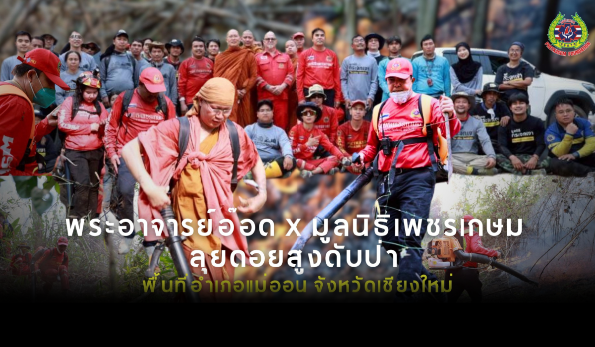 มูลนิธิเพชรเกษม ร่วมกับ พระอาจารย์อ๊อด วัดเจดีย์หลวง นำอาสาสมัครกู้ภัยเข้าดับไฟป่าบริเวณพื้นที่เหนืออ่างเก็บน้ำบ้านสหกรณ์